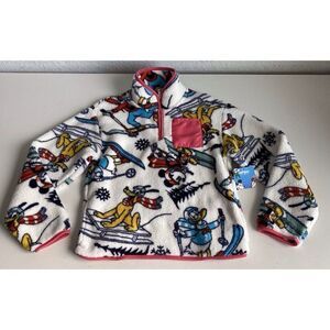 Disney Mickey Mouse & Friends 1/4 Zip Fleece Sweatshirt Women's Sz XXS NEW
